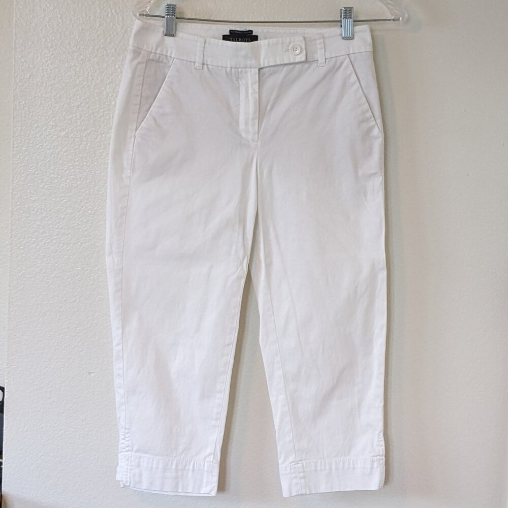 Talbot's The Perfect Skimmer cropped Pants in White Size 2P